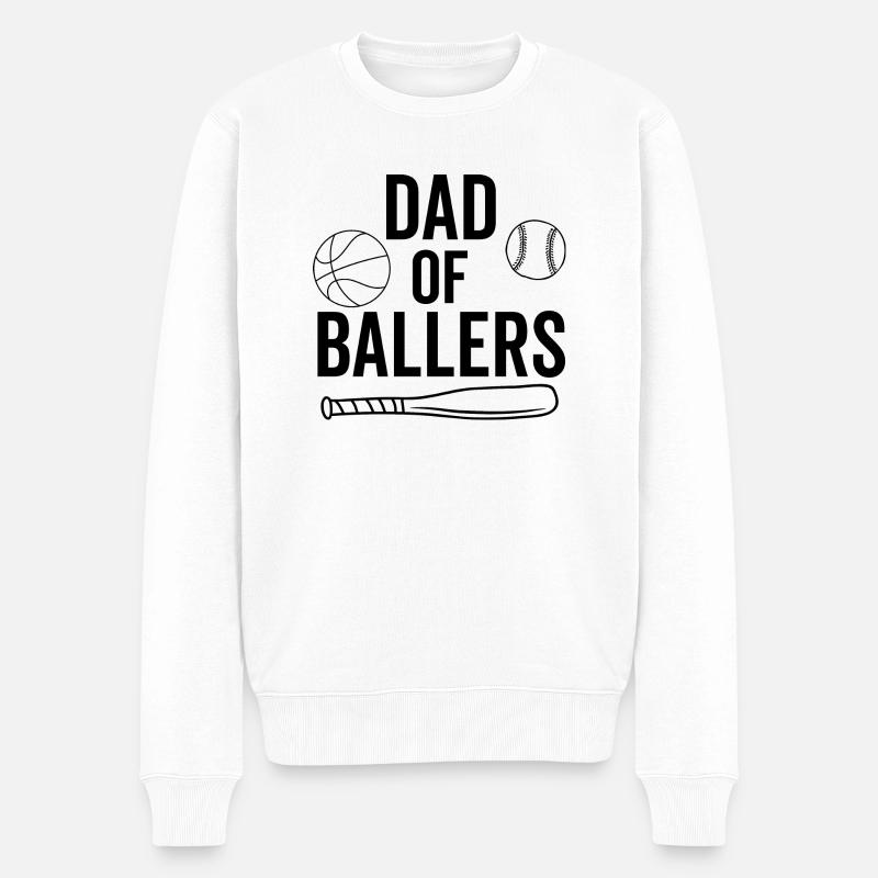Vater der Ballers - Männer Premium Bio Pullover - Weiß