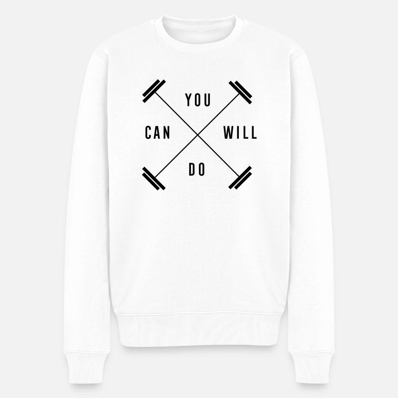 you can will do - Männer Premium Bio Pullover - Weiß