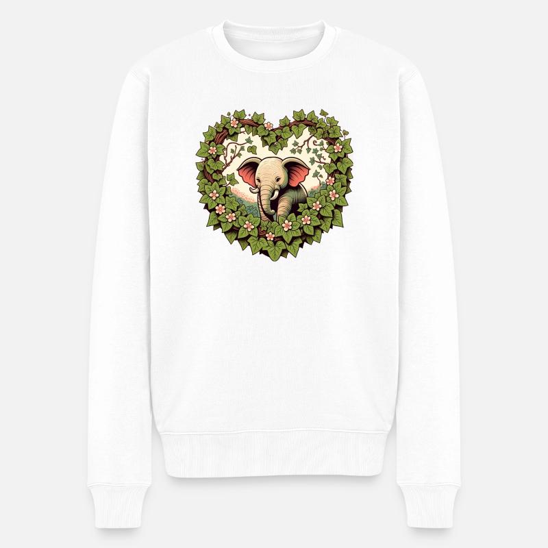 Éléphant - Pull Premium bio Homme - blanc