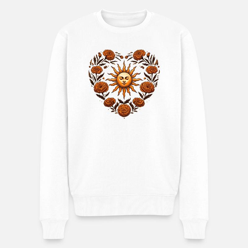 Soleil rétro - Pull Premium bio Homme - blanc