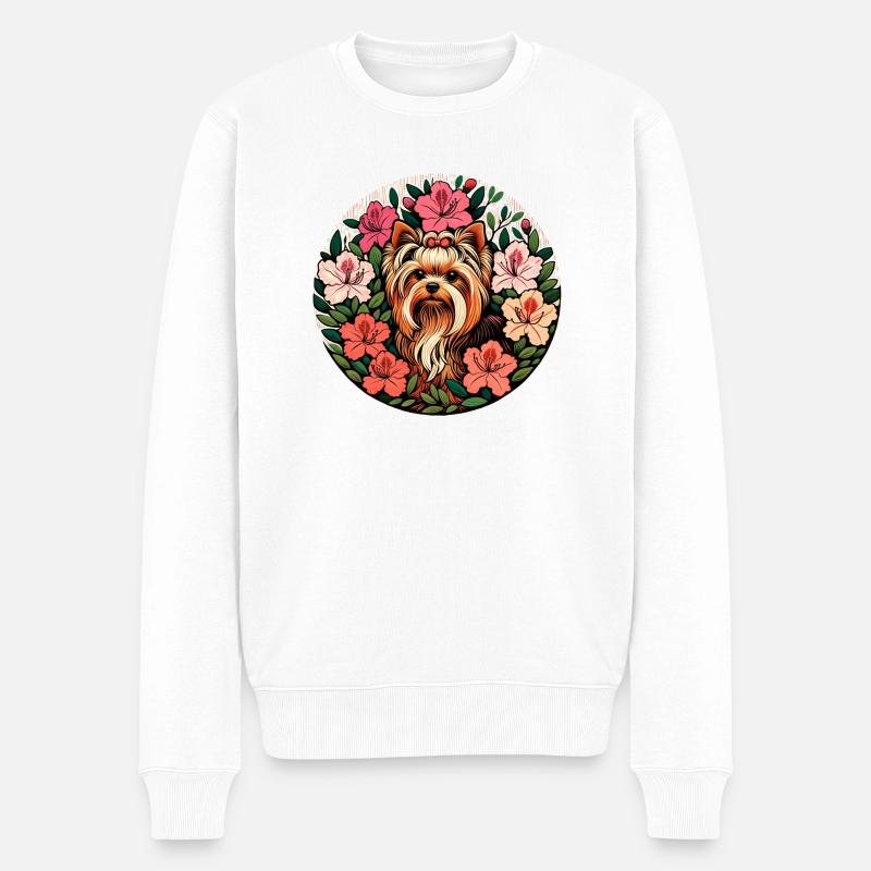 Yorkie mignon - Pull Premium bio Homme - blanc
