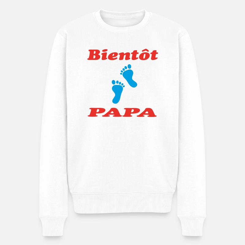 BIENTOT PAPA - Pull Premium bio Homme - blanc