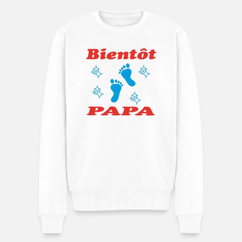 BALD VATER - Männer Premium Bio Pullover - Weiß