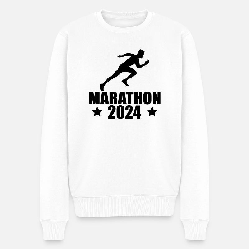 Marathon 2024 - Pull Premium bio Homme - blanc