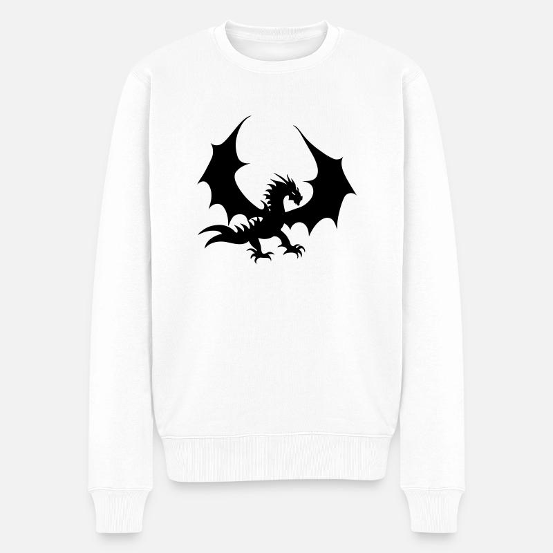 Dragon noir cool - Pull Premium bio Homme - blanc