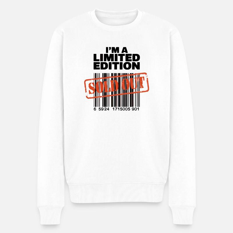 Ich bin eine Limited Edition - Männer Premium Bio Pullover - Weiß