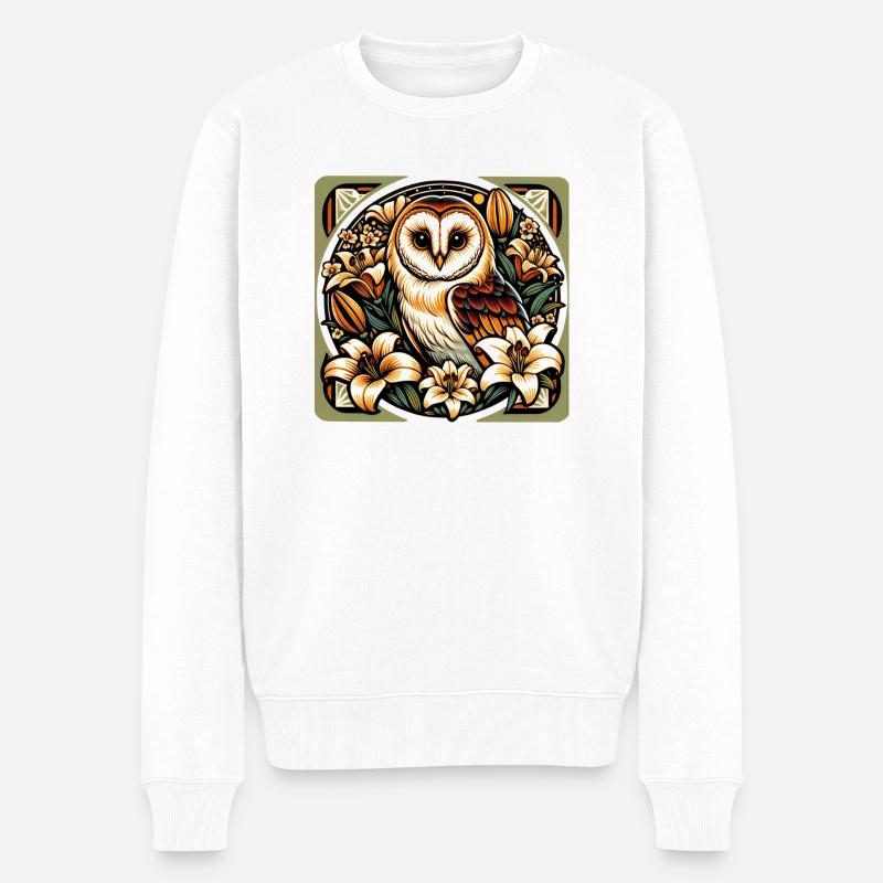 Schleiereule - Männer Premium Bio Pullover - Weiß