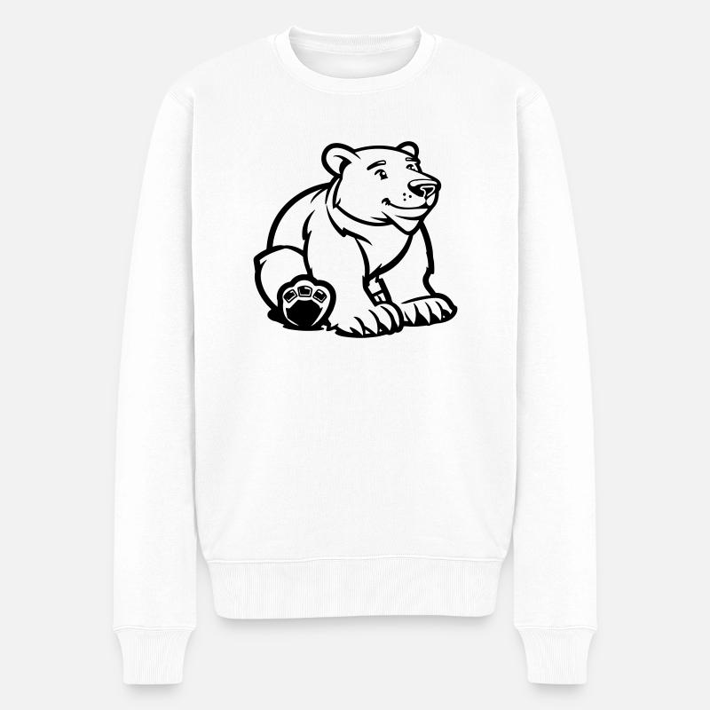 Polar Bear Comic Bear - Men's Premium Organic Jumper - white