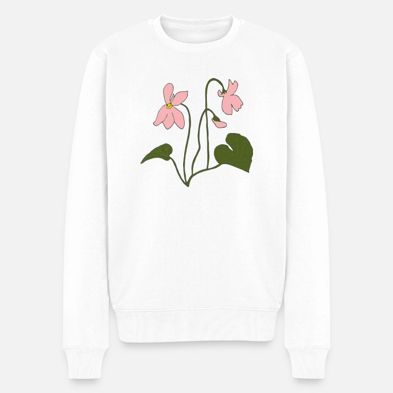 veilchen rosa - Männer Premium Bio Pullover - Weiß