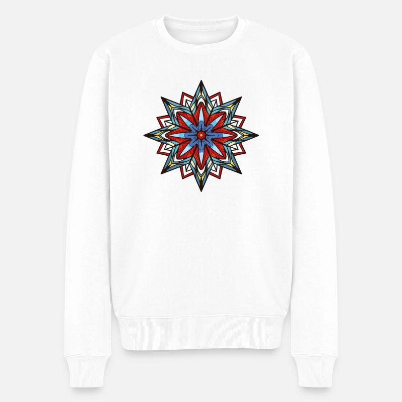 Schneeflocke Eiskristall - Männer Premium Bio Pullover - Weiß