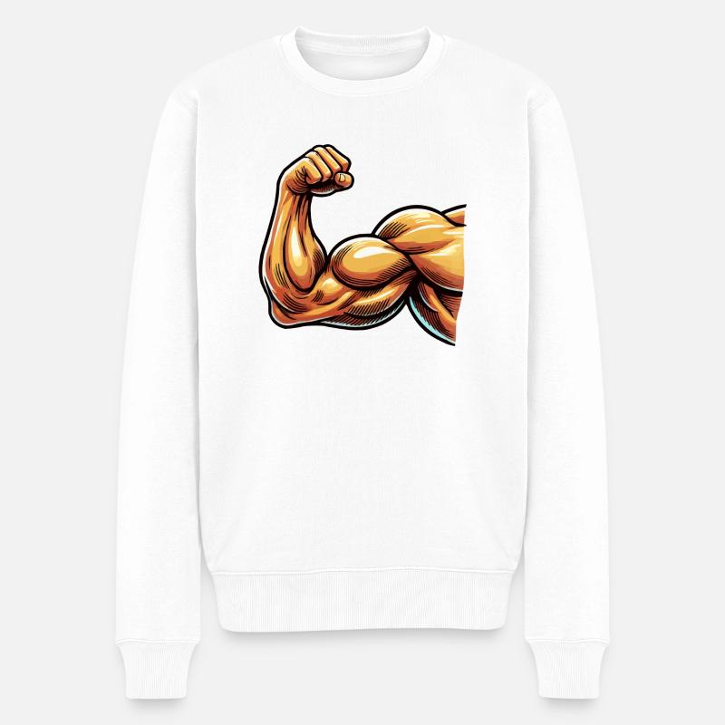 biceps - Pull Premium bio Homme - blanc