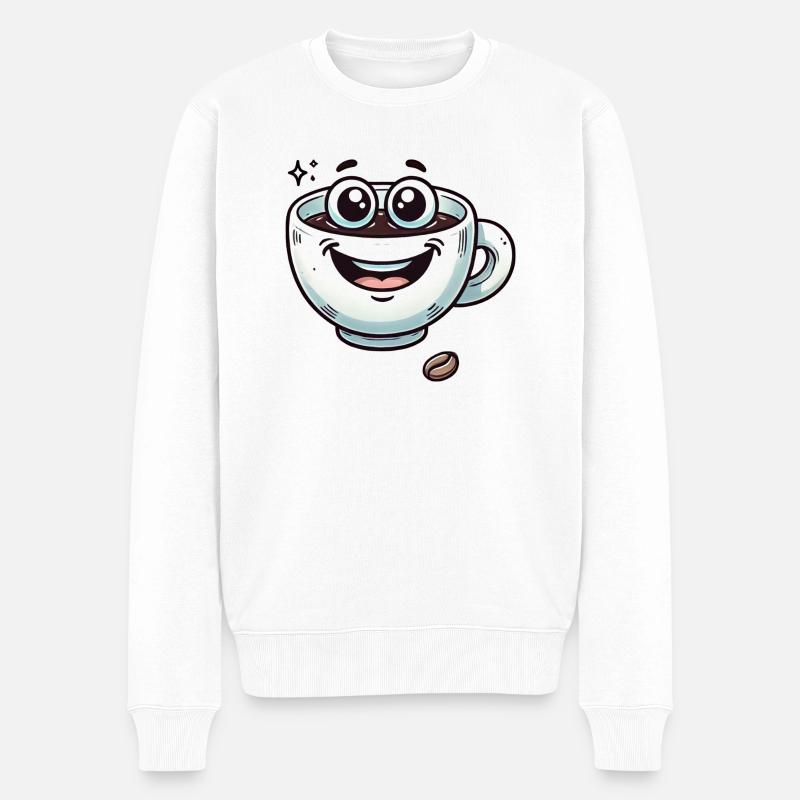 Kaffeetasse - Männer Premium Bio Pullover - Weiß