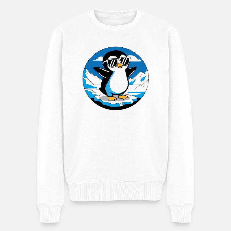 Le pingouin cool - Pull Premium bio Homme - blanc