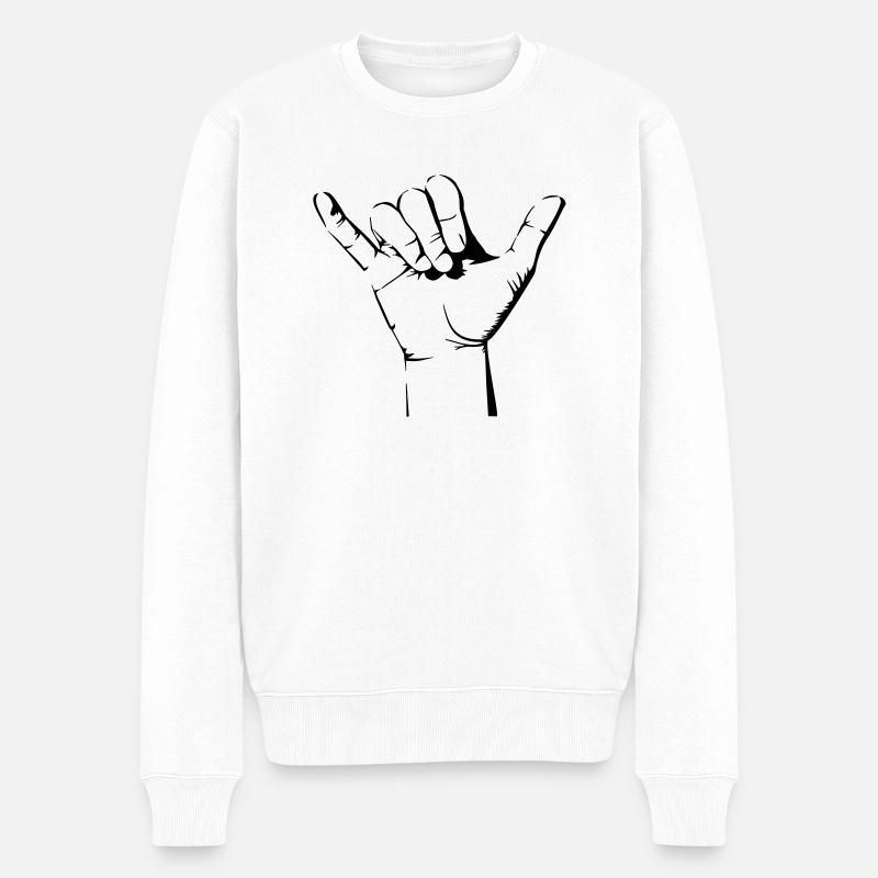 Shaka - Männer Premium Bio Pullover - Weiß