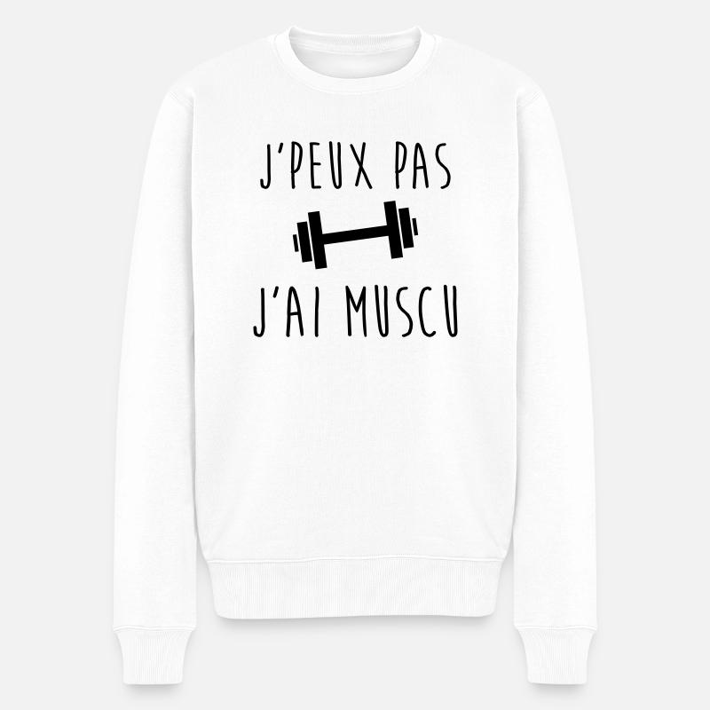 J'peux pas j'ai MUSCU - Musculation - Pull Premium bio Homme - blanc