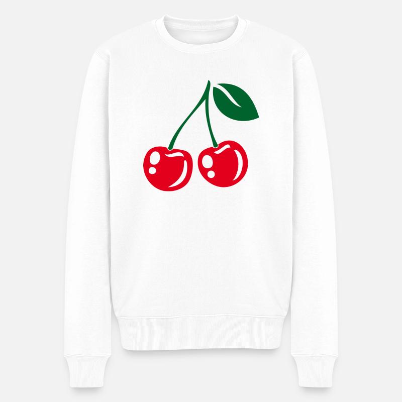 Cherries - Männer Premium Bio Pullover - Weiß