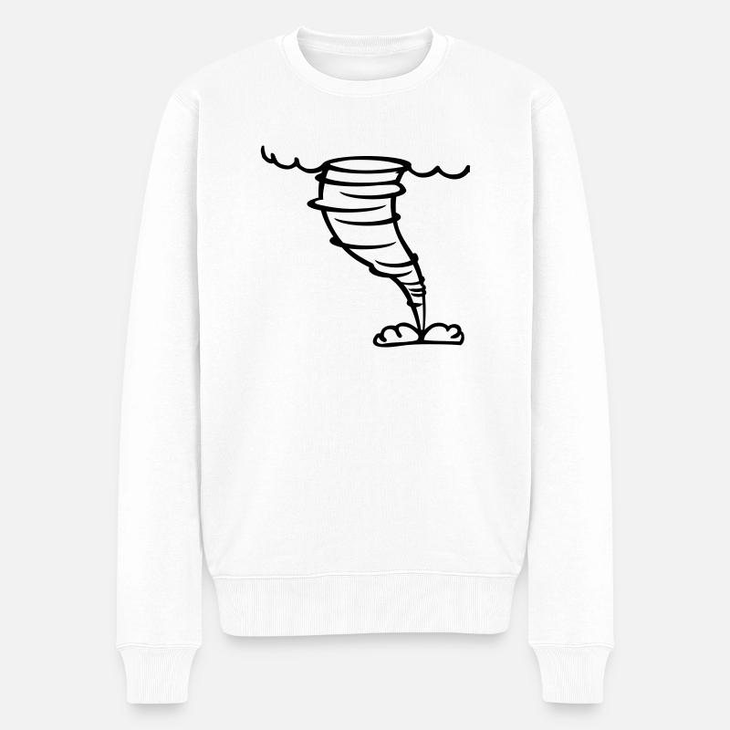Tornado - Männer Premium Bio Pullover - Weiß
