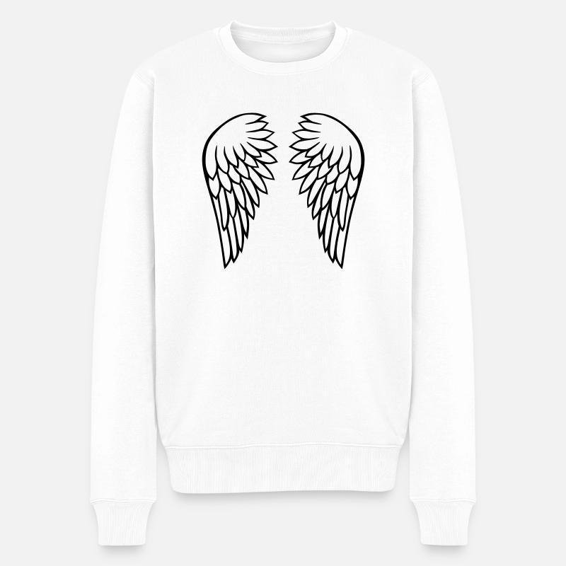Flügel - Männer Premium Bio Pullover - Weiß
