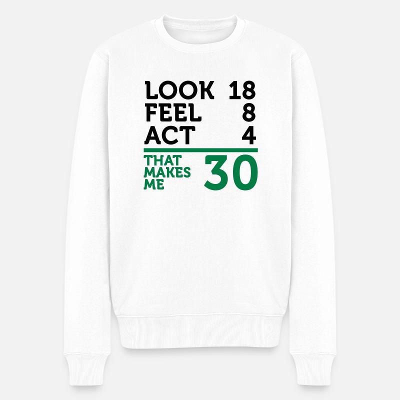 Ich bin 30 Jahre alt, aber.... - Männer Premium Bio Pullover - Weiß