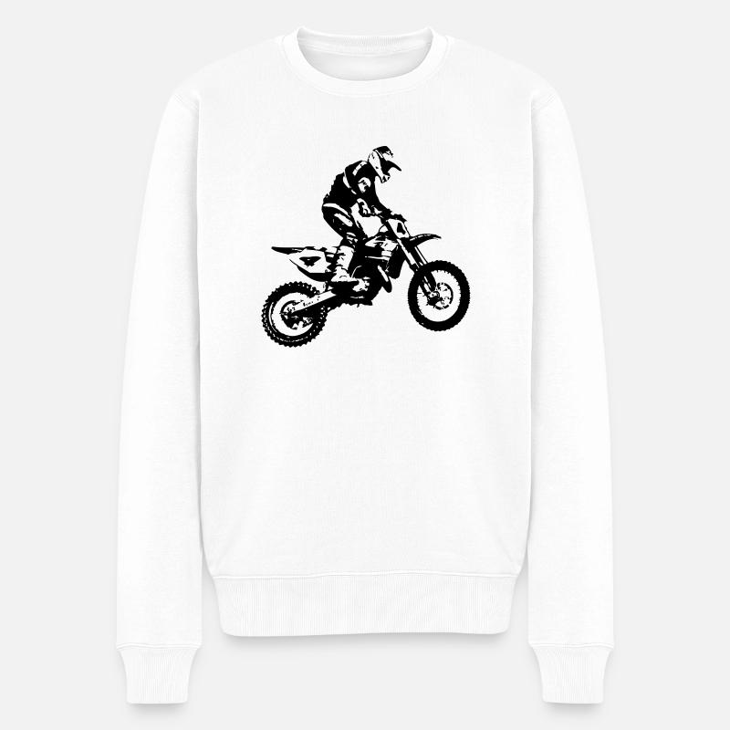 Moto Cross - Männer Premium Bio Pullover - Weiß