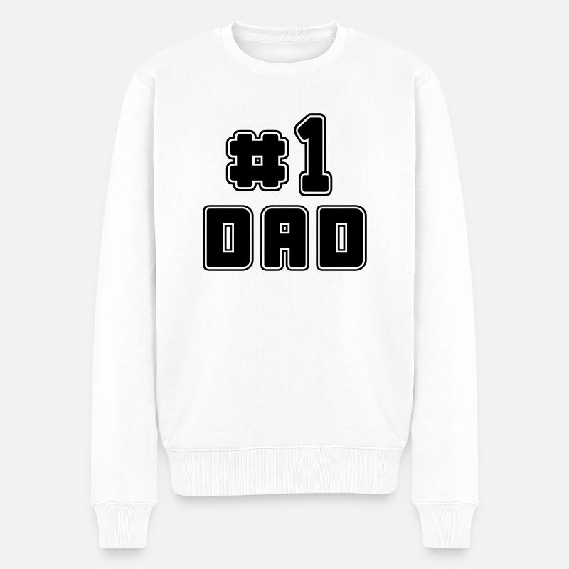 No 1 papa - Pull Premium bio Homme - blanc