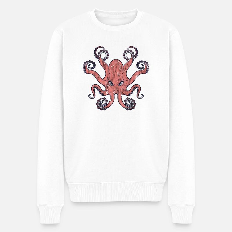 oktopus - Männer Premium Bio Pullover - Weiß