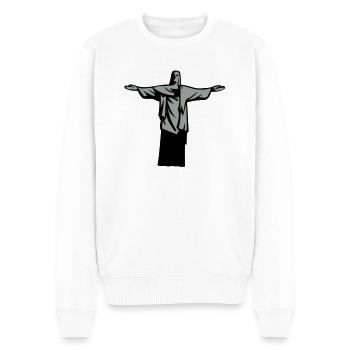 Christus Erlöser Statue Rio de Janeiro - Männer Premium Bio Pullover - Weiß - Vorne - Thijin (182cm)