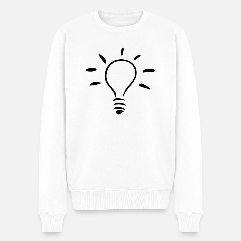 Symbol - Glühlampe - Männer Premium Bio Pullover - Weiß