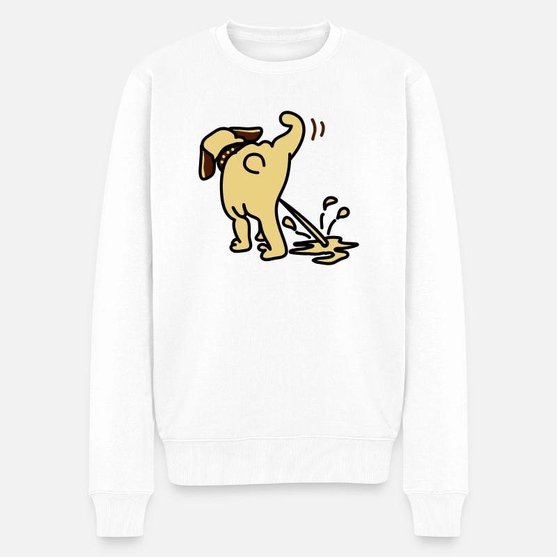 pinkelhund - Männer Premium Bio Pullover - Weiß