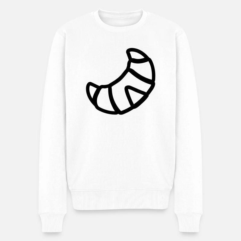 Croissant - Männer Premium Bio Pullover - Weiß