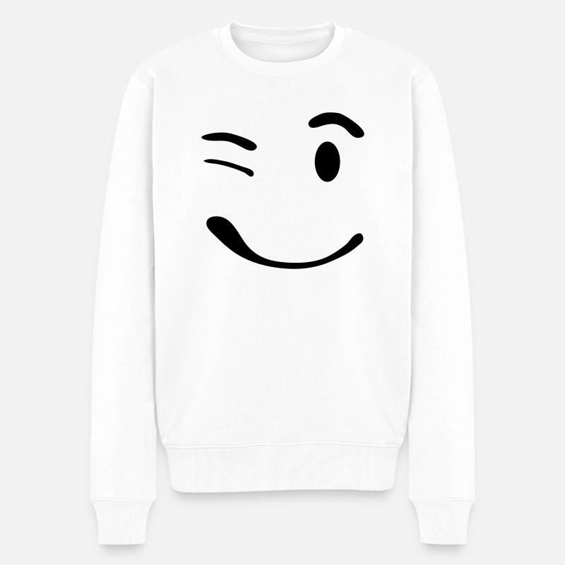 smile_1_f2 - Männer Premium Bio Pullover - Weiß