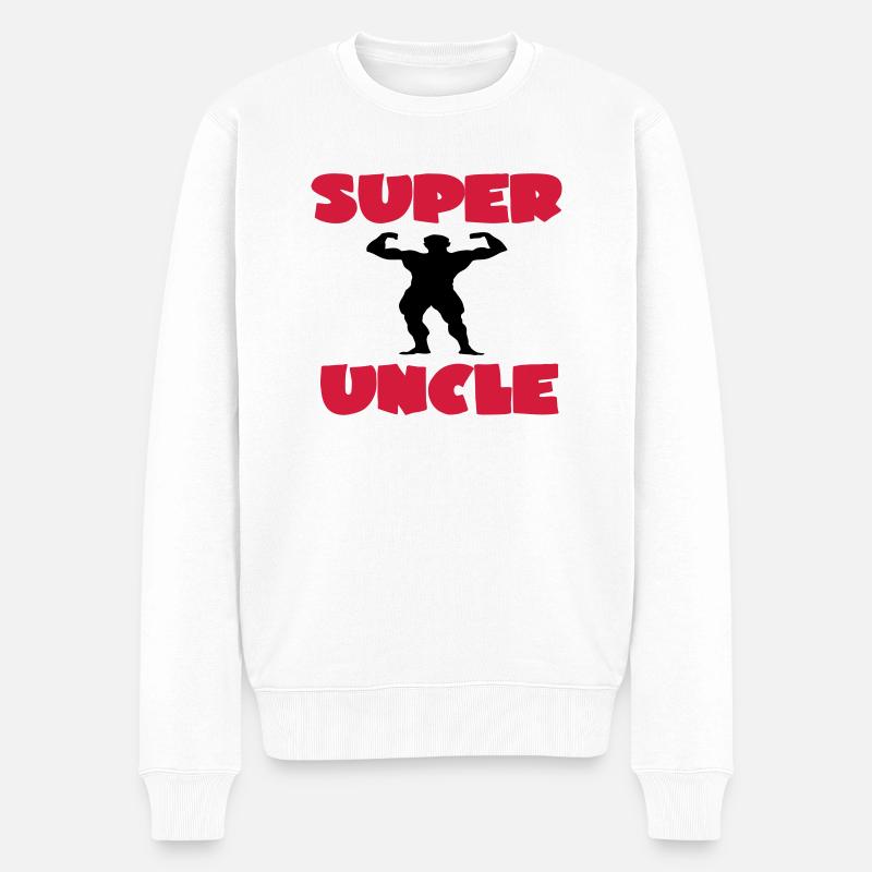 Super uncle - Männer Premium Bio Pullover - Weiß