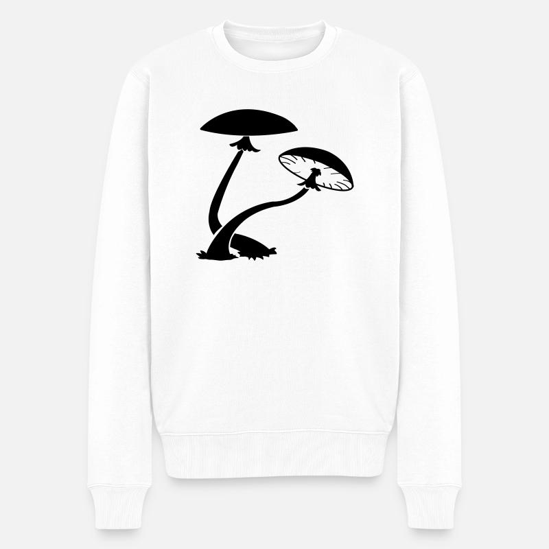 pilze_01 - Männer Premium Bio Pullover - Weiß