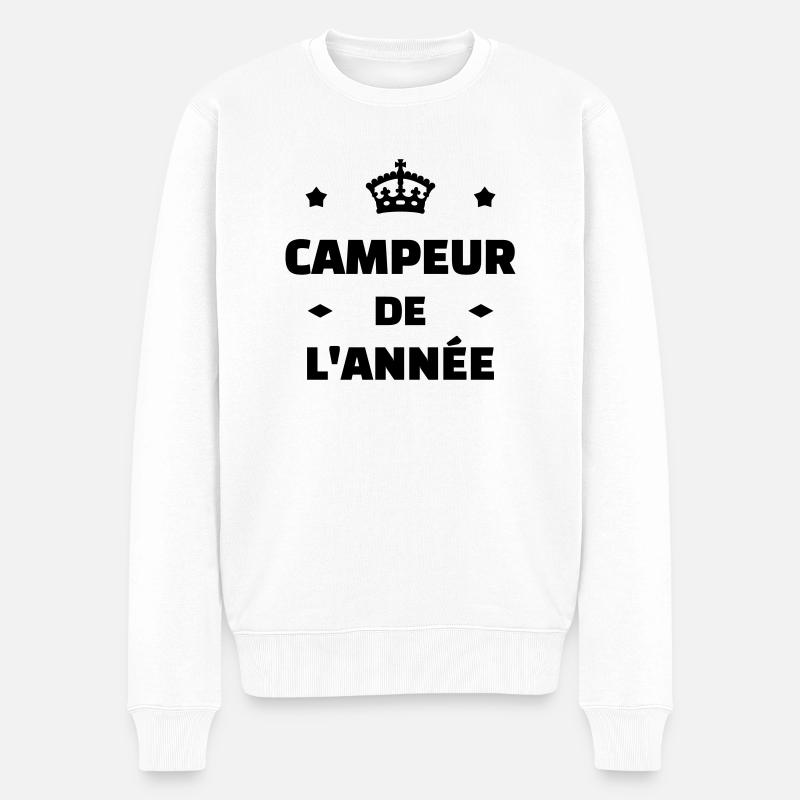 Campingplatz / Camper / Camping / Camp - Männer Premium Bio Pullover - Weiß