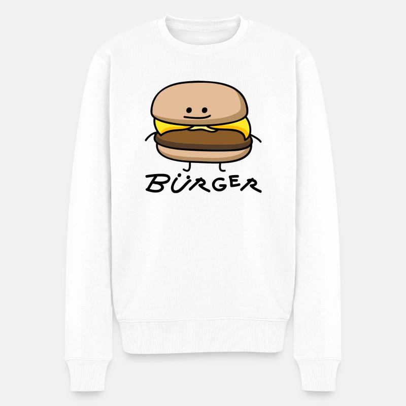 Burger als Bürger - Männer Premium Bio Pullover - Weiß