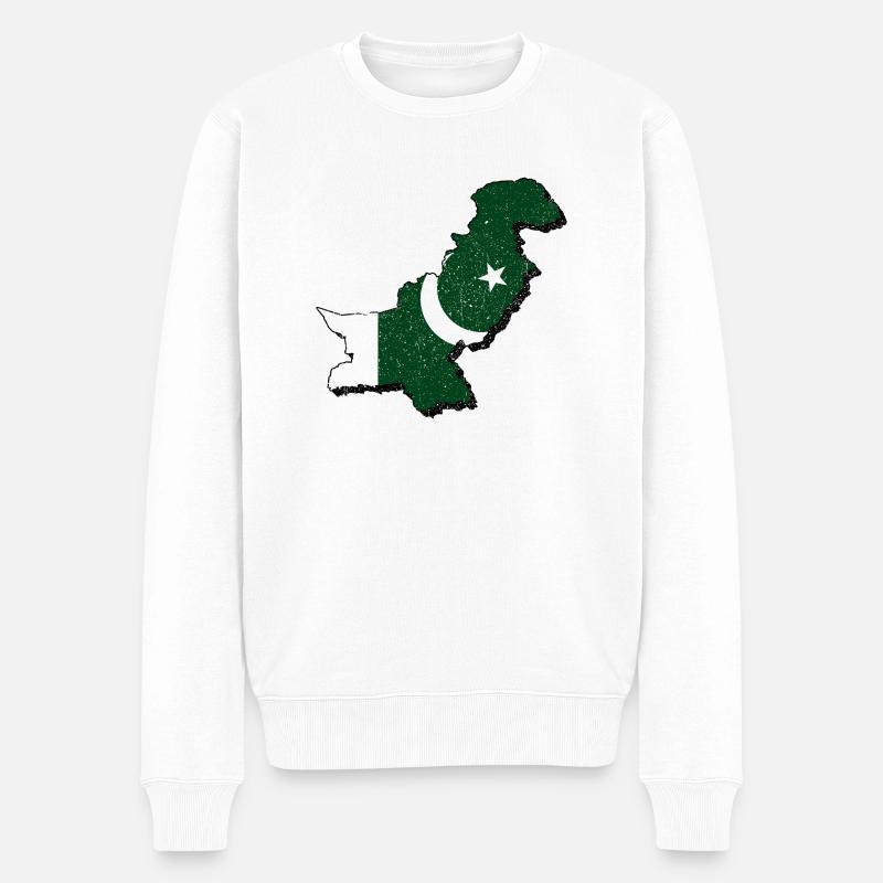 Pakistan - Männer Premium Bio Pullover - Weiß
