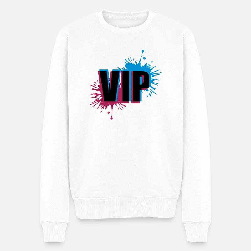 VIP 3D Effekt - Männer Premium Bio Pullover - Weiß