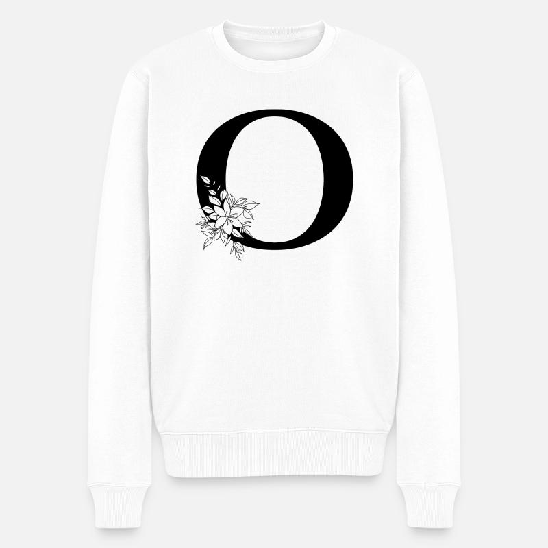 Buchstabe O - Männer Premium Bio Pullover - Weiß