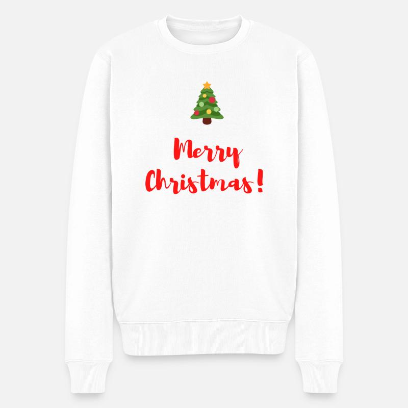 Frohe Weihnachten Geschenkidee - Männer Premium Bio Pullover - Weiß