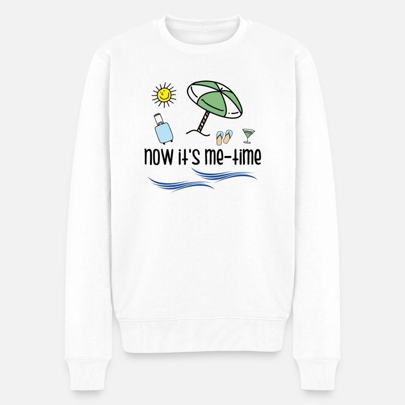 Zeit für mich - Männer Premium Bio Pullover - Weiß