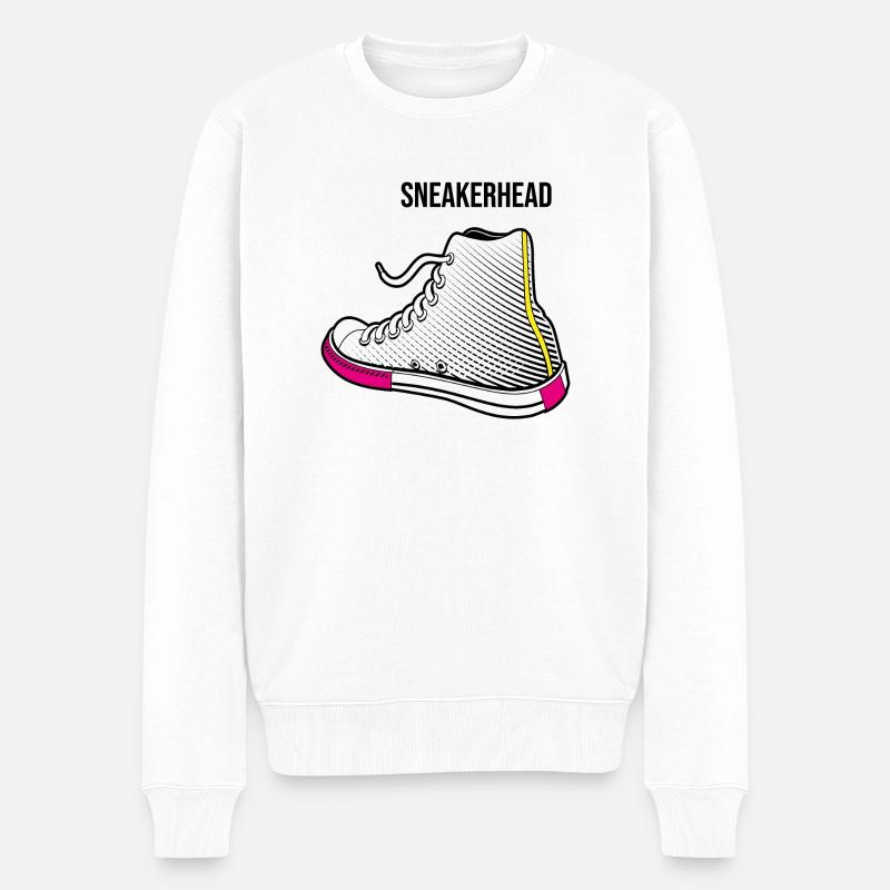 Sneakhead - Männer Premium Bio Pullover - Weiß