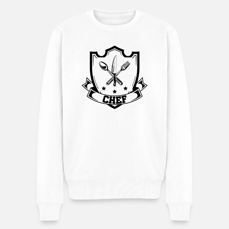 chef koch - Männer Premium Bio Pullover - Weiß