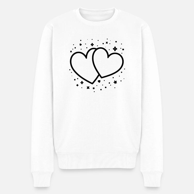 Coeurs scintillants - Pull Premium bio Homme - blanc