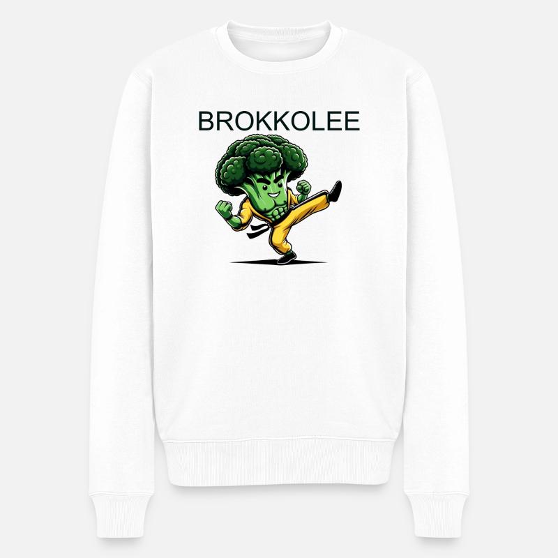 BROCCOLE | Combattre le brocoli - Pull Premium bio Homme - blanc