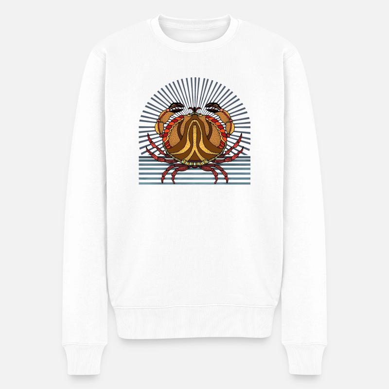 Krebs - Männer Premium Bio Pullover - Weiß
