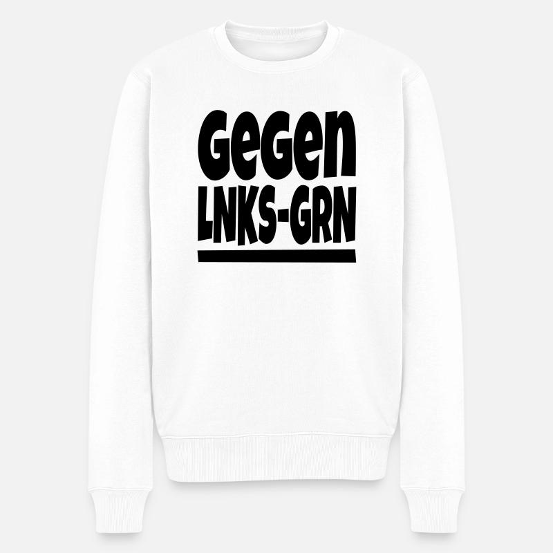gegen lnks grn - Männer Premium Bio Pullover - Weiß