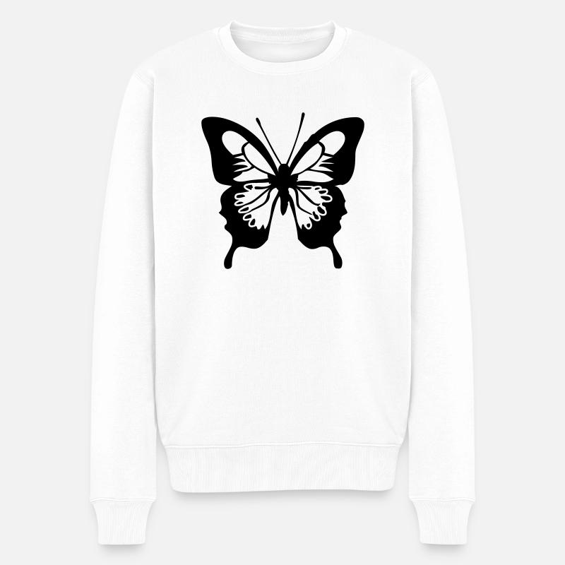 schmetterling - Männer Premium Bio Pullover - Weiß