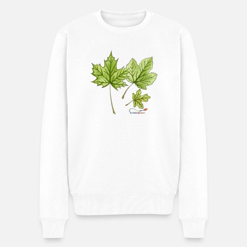Ahornblätter - Männer Premium Bio Pullover - Weiß