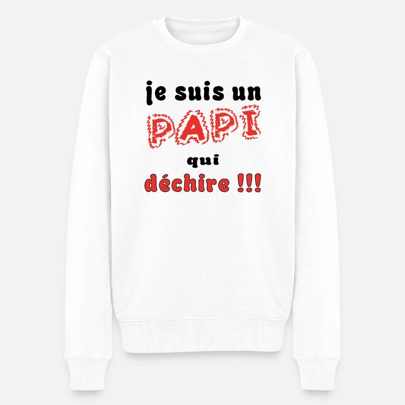 PAPI PAPY - Männer Premium Bio Pullover - Weiß