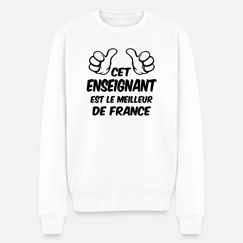 MEILLEUR ENSEIGNANT - Pull Premium bio Homme - blanc
